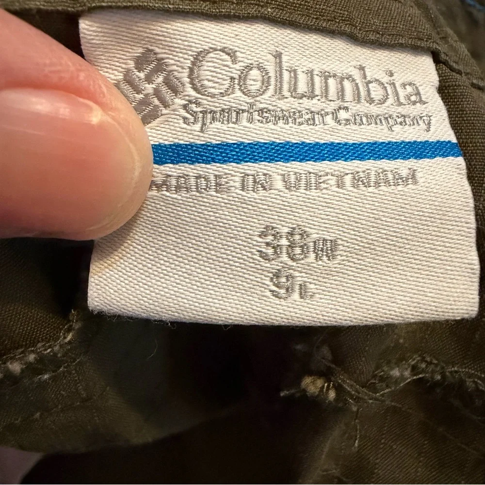 Columbia Omni-Shade Hiking Shorts Men’s 38 Olive Green Outdoor‎ Cargo